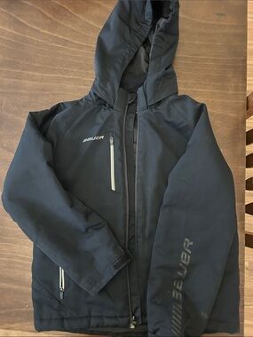 Bauer Men's Black Softshell Jacket with Light Gray Zipper